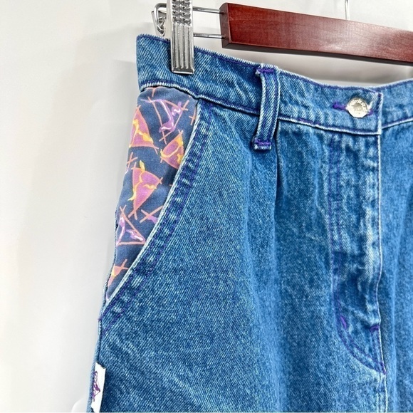 STEERS CARTER HARRIS Woman's Blue Purple Retro 90s Midi Length Denim Skirt - Picture 3 of 11